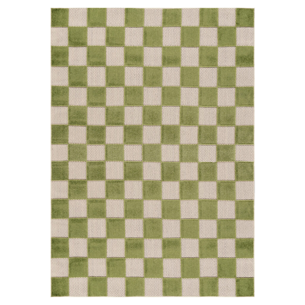 Buitenkleed Checker Crème Groen
