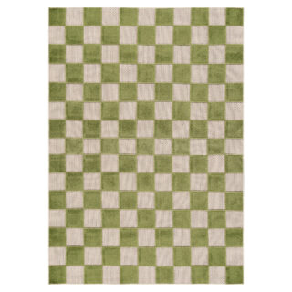 Buitenkleed Checker Crème Groen