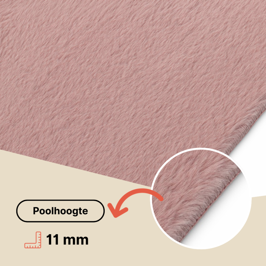 Vloerkleed Lumi Vierkant Roze Antislip