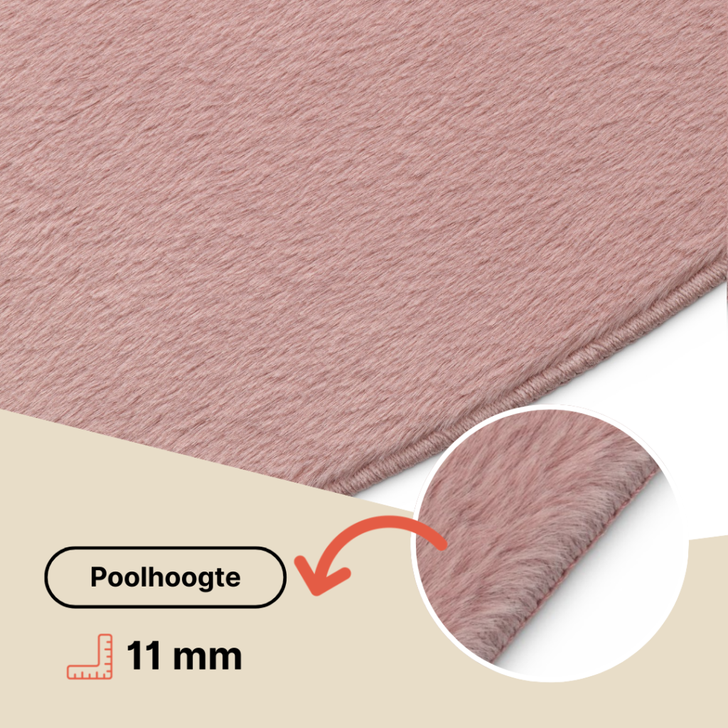 Vloerkleed Lumi Rond Roze Antislip
