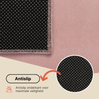 Vloerkleed Lumi Vierkant Roze Antislip
