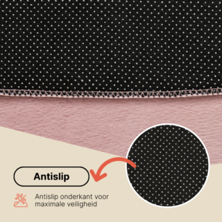 Vloerkleed Lumi Rond Roze Antislip