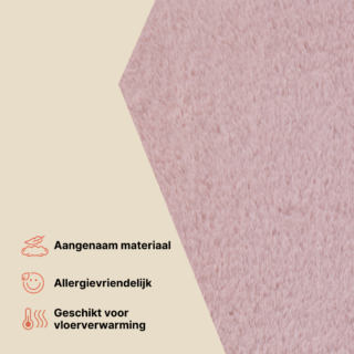 Vloerkleed Lumi Vierkant Roze Antislip