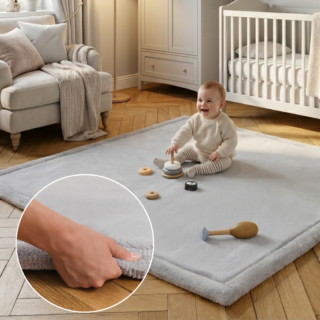 Kinderkleed Fluffin Vierkant Lichtgrijs