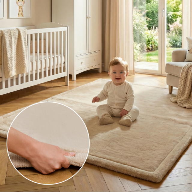 Kinderkleed Fluffin Vierkant Beige