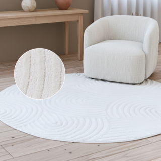 Vloerkleed Hygge Rond Gebroken Wit Ovalen