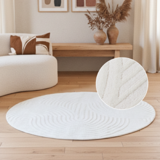 Vloerkleed Hygge Rond Gebroken Wit Modern