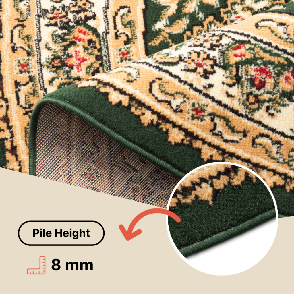 Vloerkleed Atlas Rond met Rood Beige Ornament