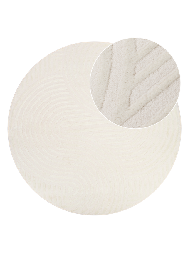 Vloerkleed Hygge Rond Gebroken Wit Modern
