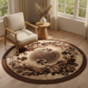Vloerkleed Atlas Rond Beige Bruin Bloemenmotief