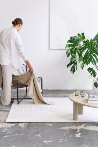 Vloerkleed Hygge Vierkant Gebroken Wit Geometrisch