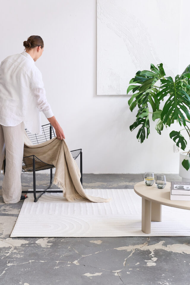 Vloerkleed Hygge Vierkant Gebroken Wit Geometrisch