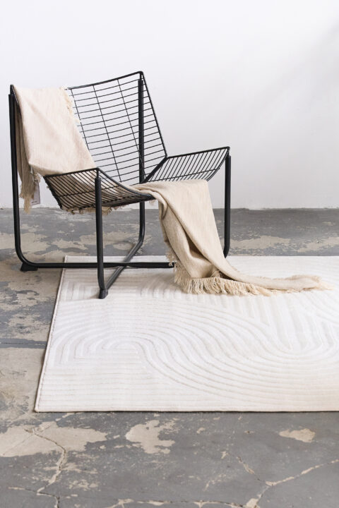 Vloerkleed Hygge Vierkant Gebroken Wit Modern