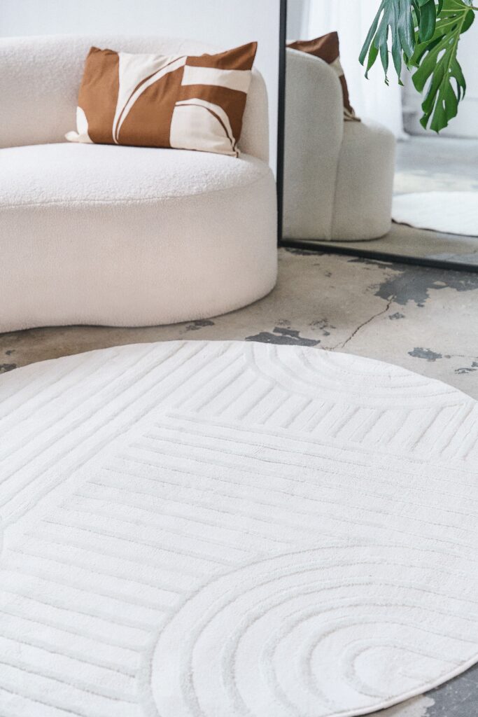 Vloerkleed Hygge Rond Gebroken Wit Geometrisch