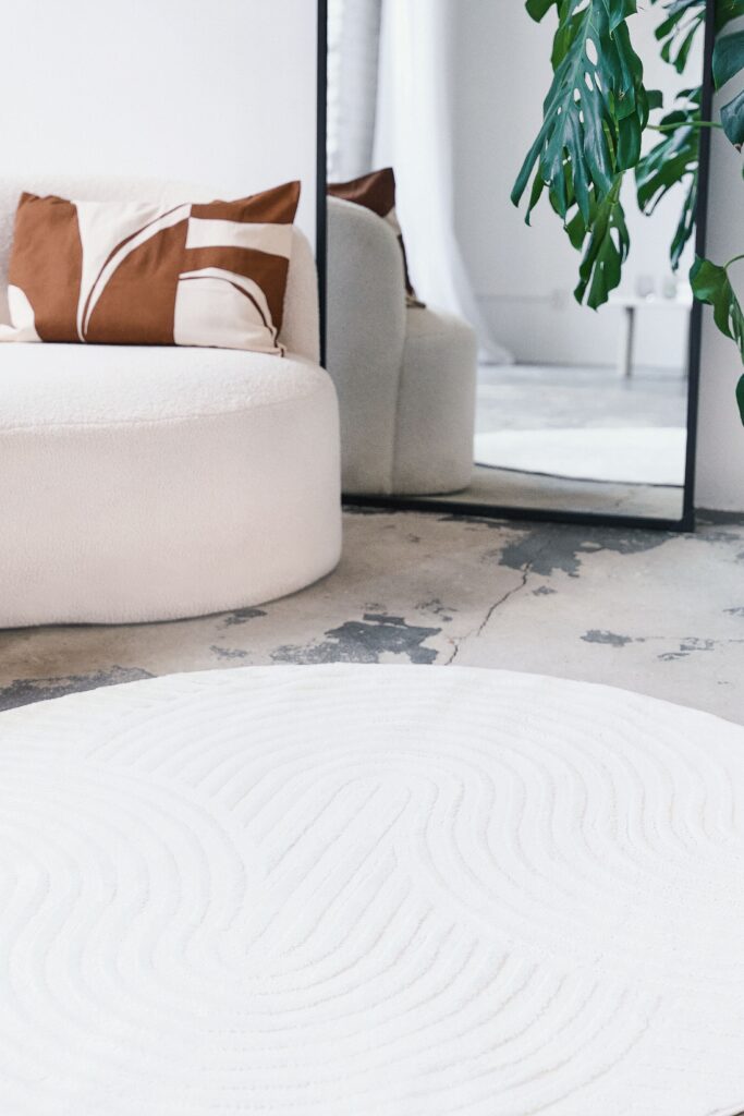 Vloerkleed Hygge Rond Gebroken Wit Modern
