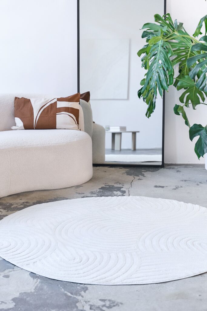 Vloerkleed Hygge Rond Gebroken Wit Ovalen