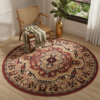 Vloerkleed Atlas Rond Beige Rood Ornament