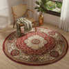 Vloerkleed Atlas Rond Klassiek Rood Beige Ornament