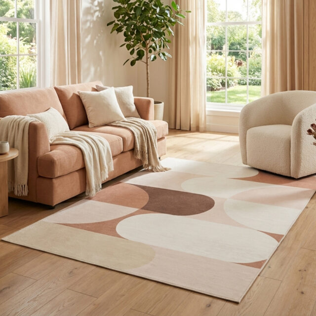 Vloerkleed Wisp Beige Pastel Geometrisch
