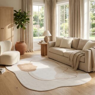 Vloerkleed Wisp Met Onregelmatige Vorm Pastel