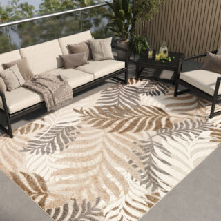Buitenkleed Patio Beige Bladeren