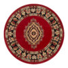 Vloerkleed Atlas Rond met Rood Beige Ornament