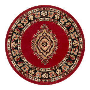 Vloerkleed Atlas Rond met Rood Beige Ornament