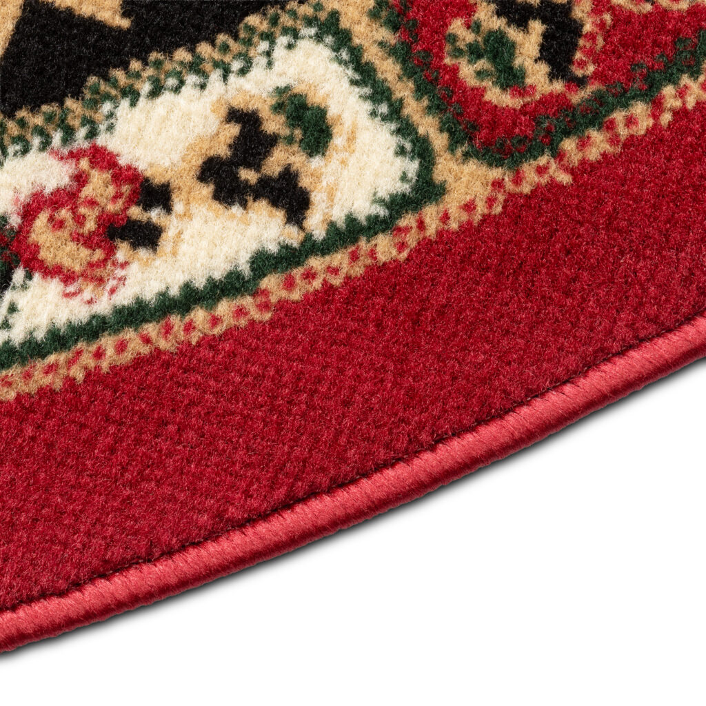 Vloerkleed Atlas Rond met Rood Beige Ornament