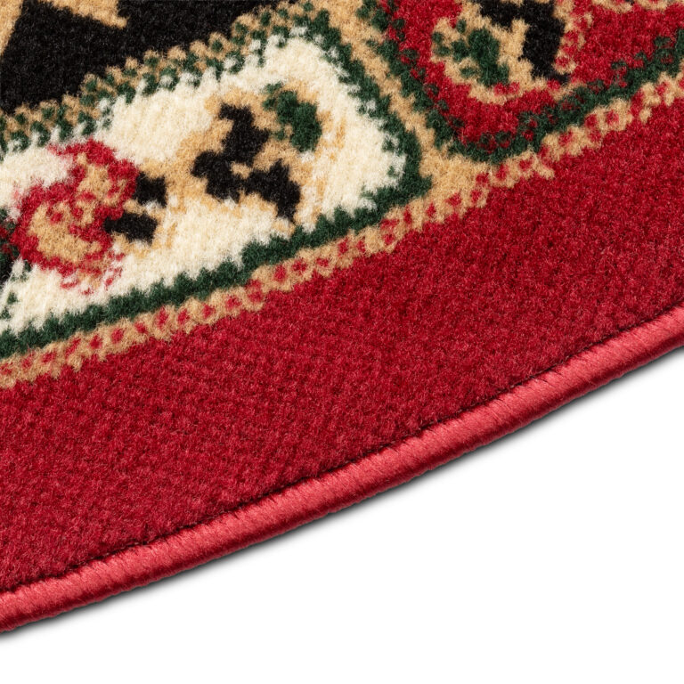 Vloerkleed Atlas Rond met Rood Beige Ornament