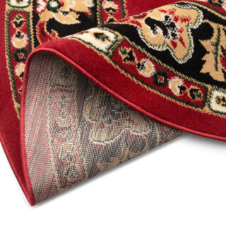 Vloerkleed Atlas Rond met Rood Beige Ornament