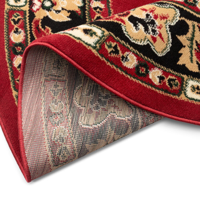 Vloerkleed Atlas Rond met Rood Beige Ornament