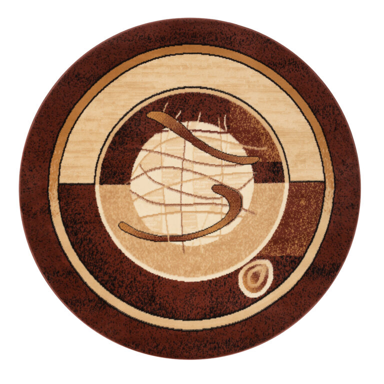 Vloerkleed Atlas Rond Beige Rood Abstract