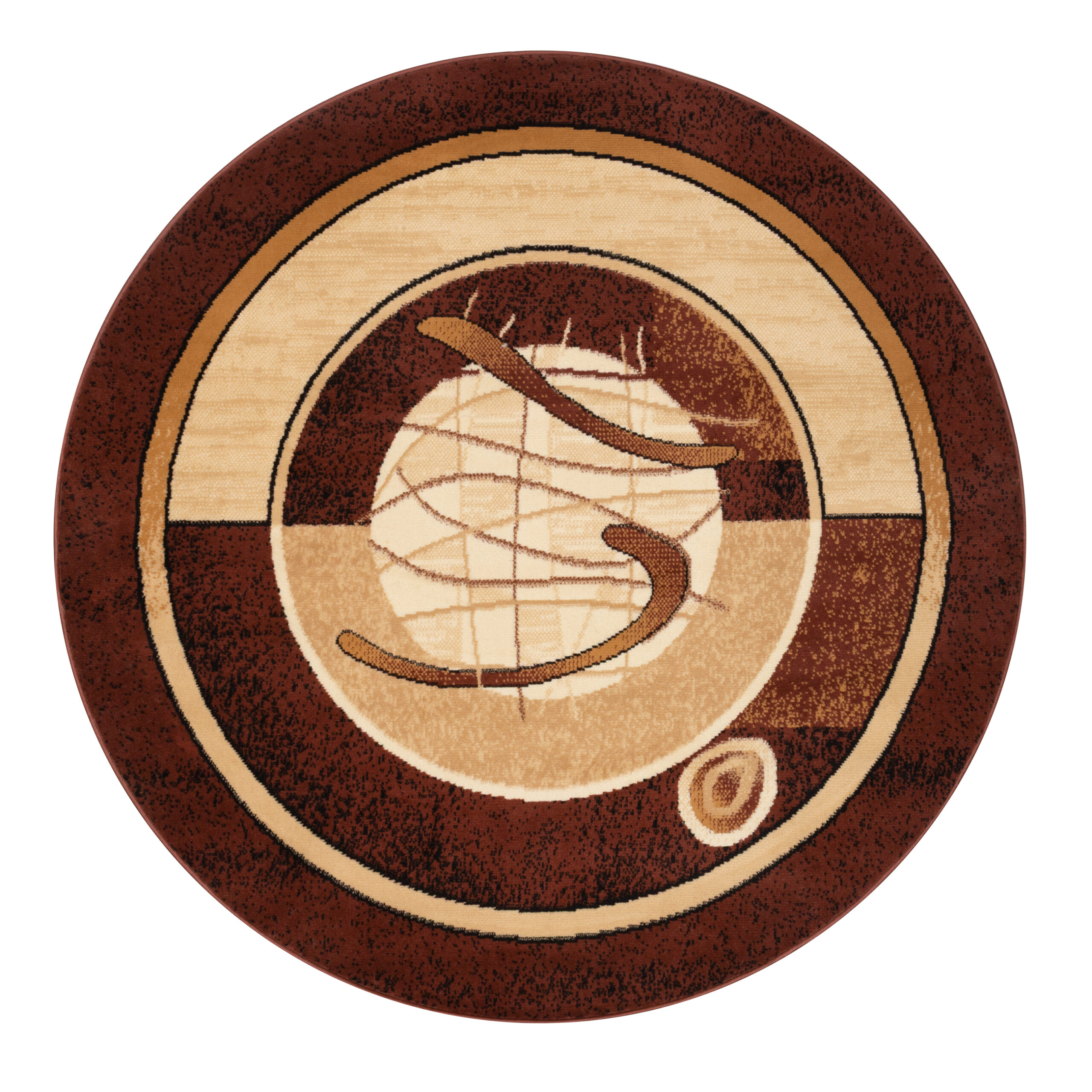 Vloerkleed Atlas Rond Beige Rood Abstract