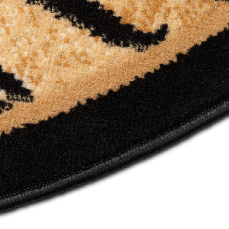 Vloerkleed Atlas Rond Zwart Bruin Dierenprint Safari