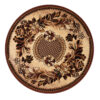 Vloerkleed Atlas Rond Beige Bruin Bloemenmotief