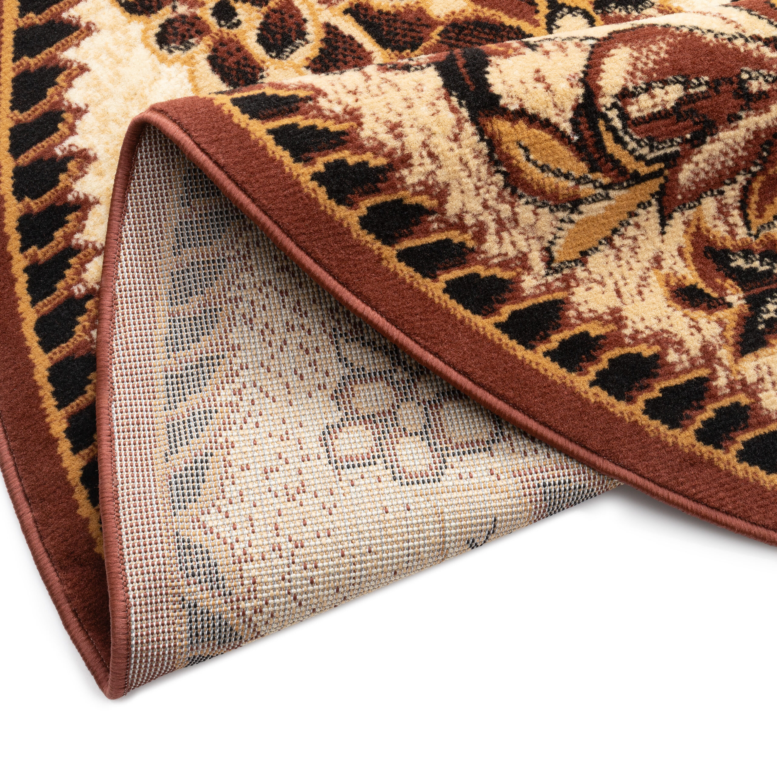 Vloerkleed Atlas Rond Beige Bruin Bloemenmotief