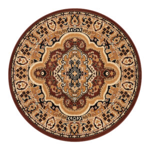 Vloerkleed Atlas Rond Klassiek Beige Bruin Ornament