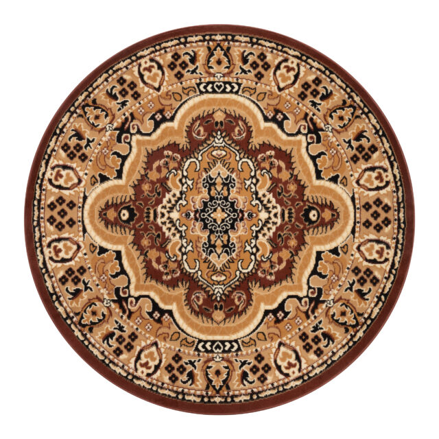 Vloerkleed Atlas Rond Klassiek Beige Bruin Ornament