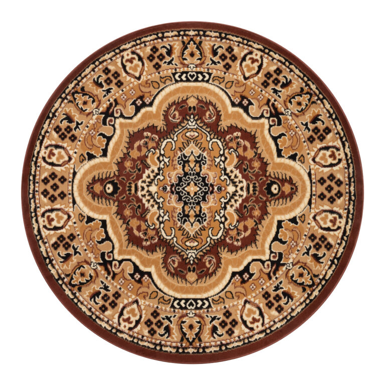 Vloerkleed Atlas Rond Klassiek Beige Bruin Ornament