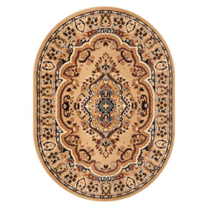 Vloerkleed Atlas Ovaal Donkerbeige Bruin Ornament