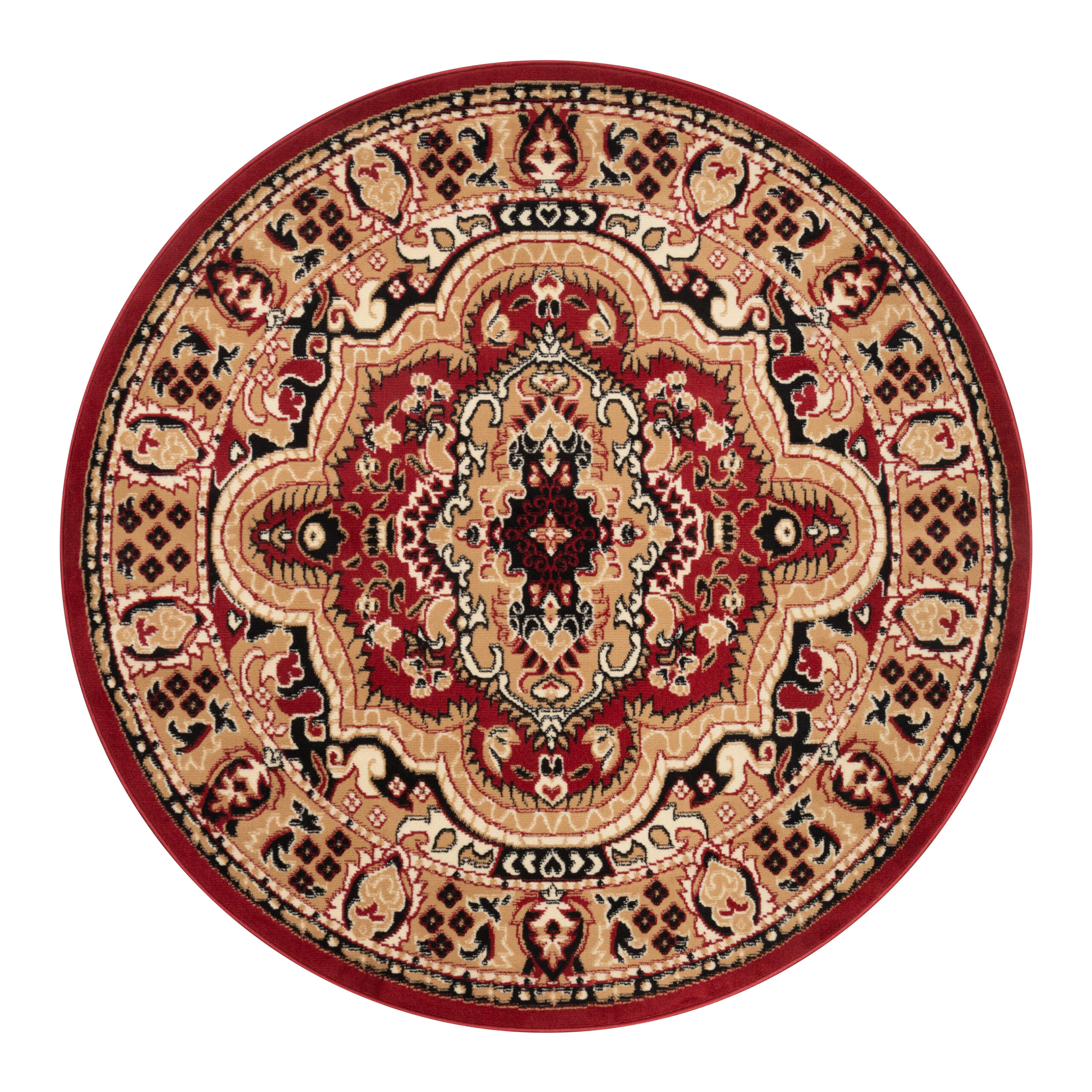 Vloerkleed Atlas Rond Beige Rood Ornament