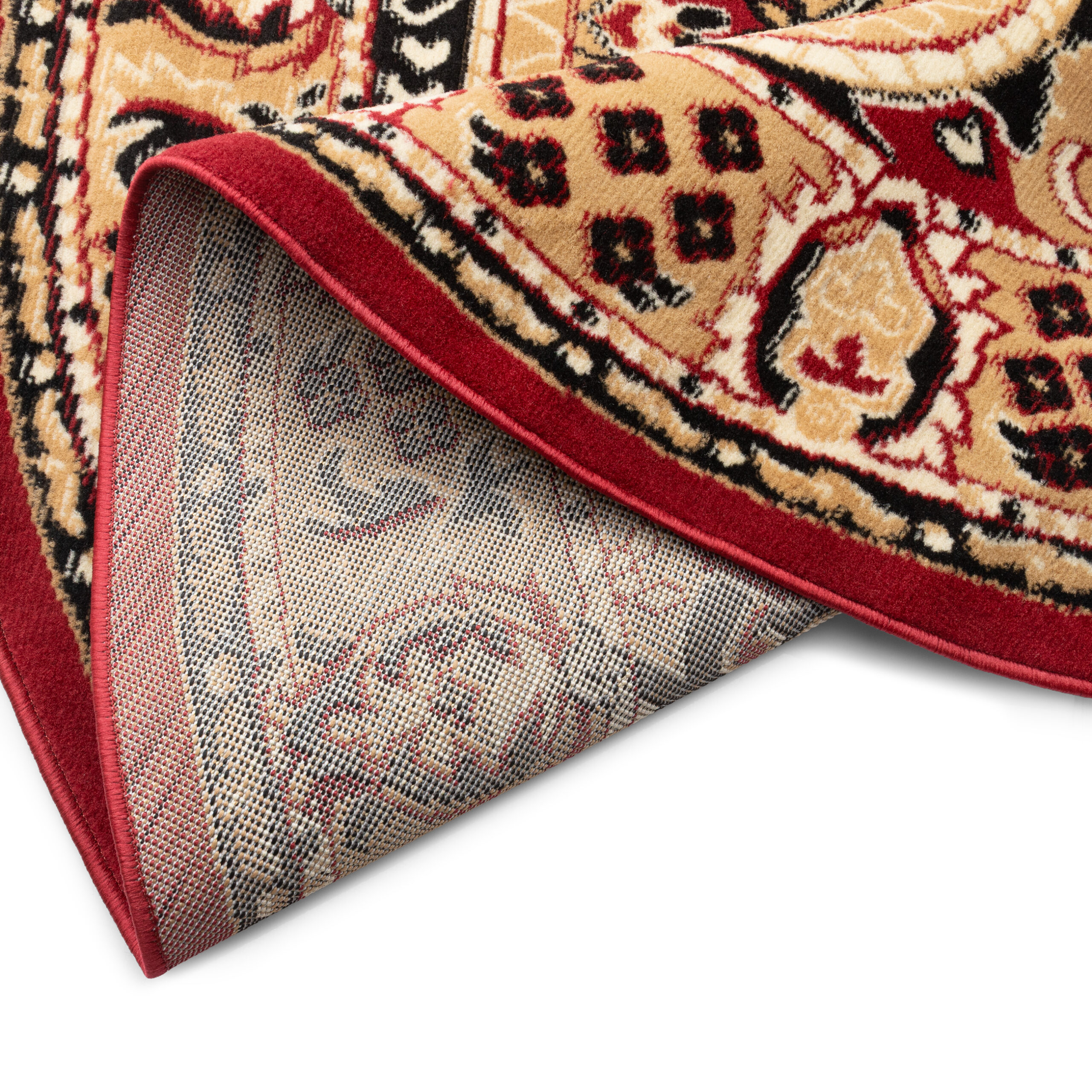 Vloerkleed Atlas Rond Beige Rood Ornament