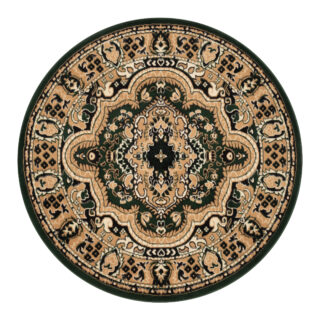 Vloerkleed Atlas Rond Klassiek Beige Groen Ornament