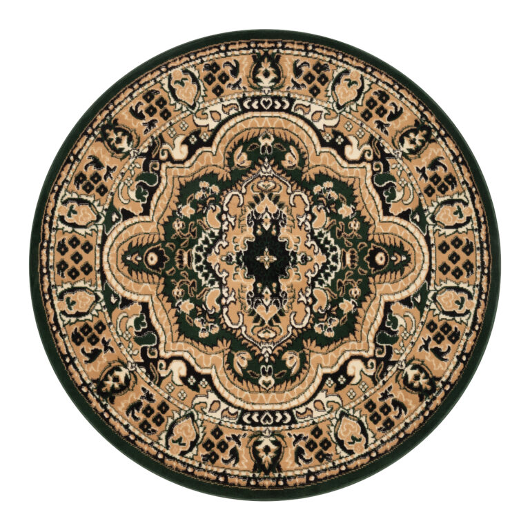 Vloerkleed Atlas Rond Klassiek Beige Groen Ornament