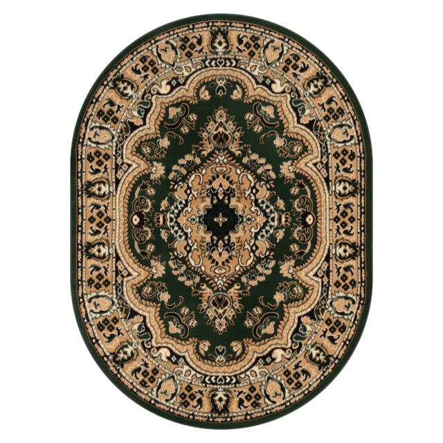 Vloerkleed Atlas Ovaal Klassiek Beige Groen Ornament