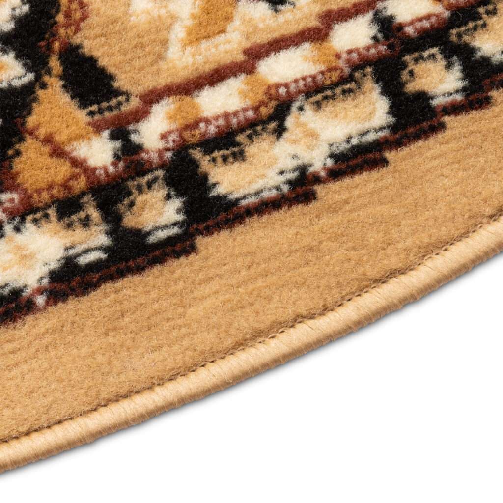 Vloerkleed Atlas Rond Donkerbeige Bruin Ornament