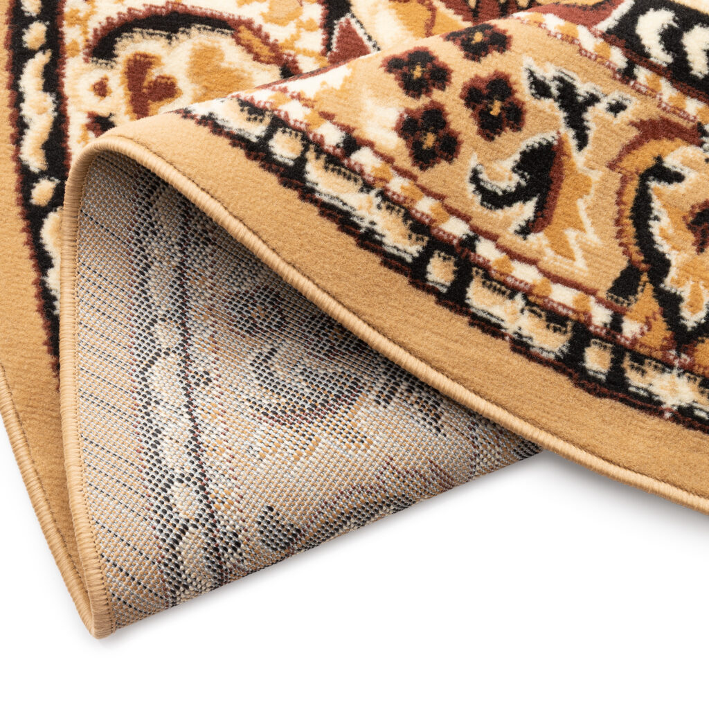 Vloerkleed Atlas Rond Donkerbeige Bruin Ornament