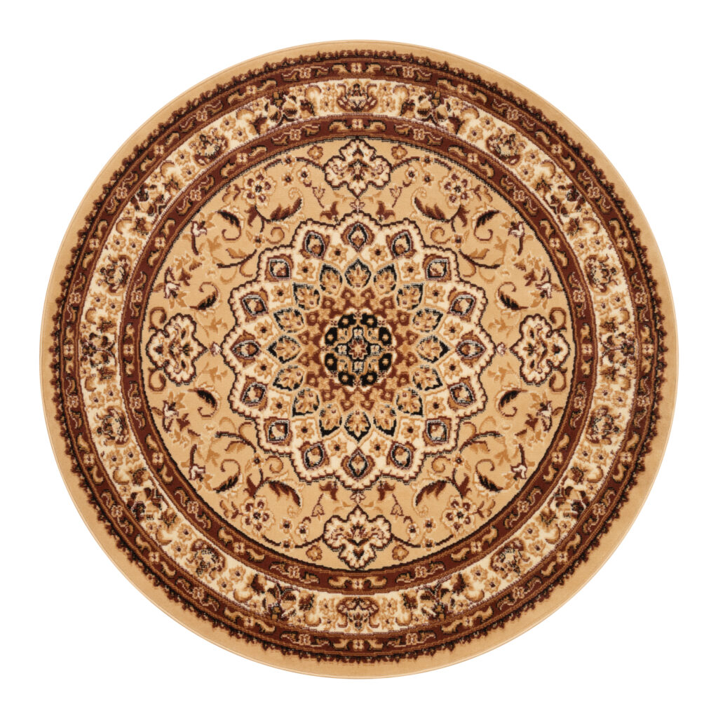 Vloerkleed Atlas Rond Lichtbeige Ornament