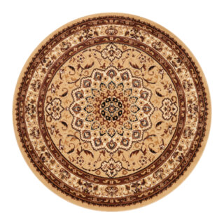 Vloerkleed Atlas Rond Lichtbeige Ornament