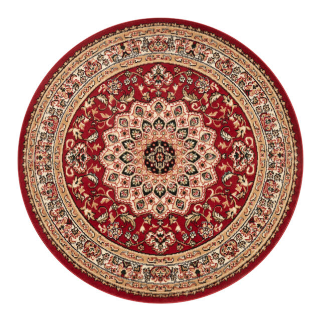 Vloerkleed Atlas Rond Rood Beige Ornament